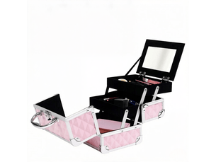 Mallette de maquillage pratique avec rangement, valise cosmétique portable