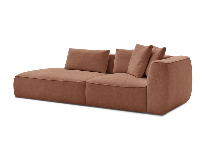  Bobochic canapé droit fixe 3 places leopold tissu texturé orange  accoudoir droit LEOPOLD - Conforama A