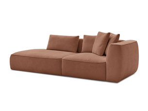 Canapé droit fixe BOBOCHIC LEOPOLD 3 places Tissu orange