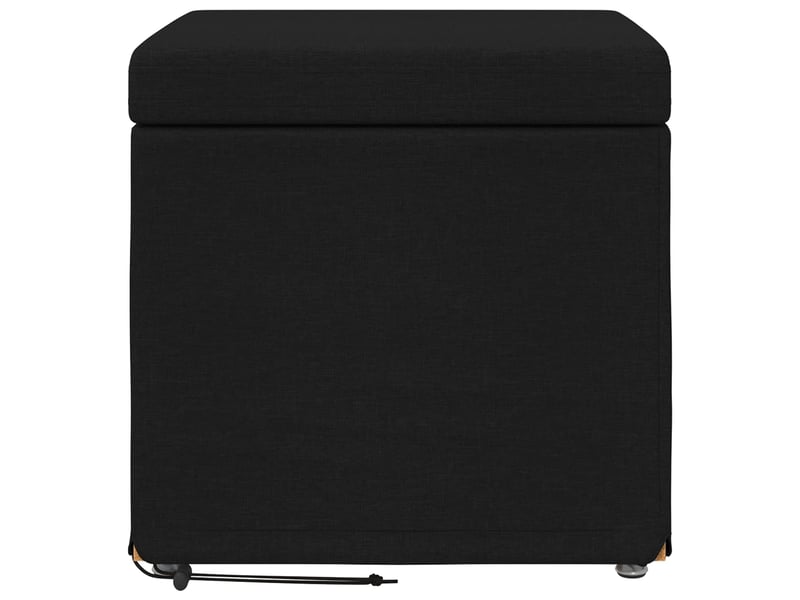  Tabouret bas, ottoman noir 41x41x40 cm tissu et bois stratifié  - Conforama D
