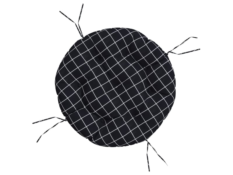  Coussin rond, coussin d'assise motif à carreaux noir ø 60 x11 cm tissu oxford cf56617  - Conforama A