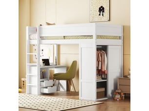 Lit mezzanine 90x200 cm <strong>SWEIKO</strong> <strong>WX000814AAK</strong> coloris blanc