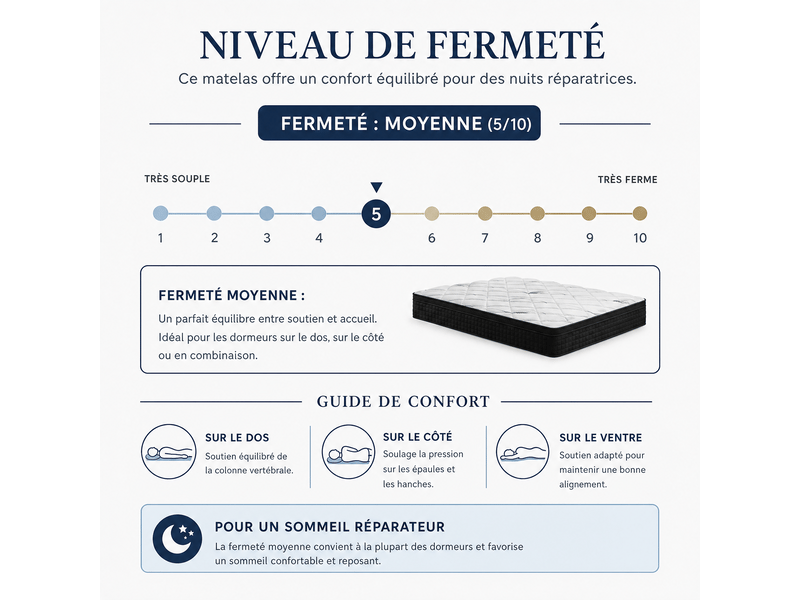  Matelas 90x200 | epaisseur 22cm | haute densité | matelas 1 personne Confort Idéal pour Vos Nuits - Conforama E