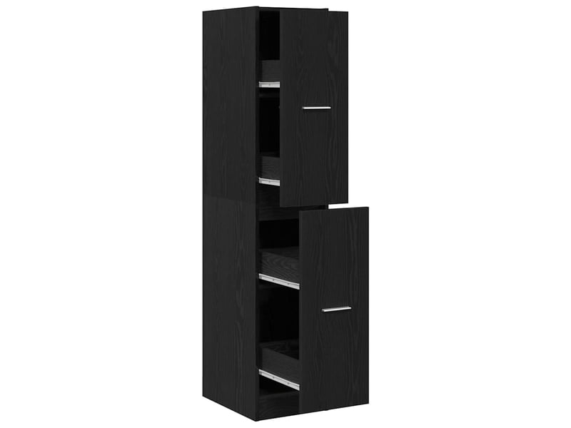  Meuble de rangement, armoire d'apothicaire chêne noir 30x41x144,5 cm bois d'ingénierie  - Conforama A