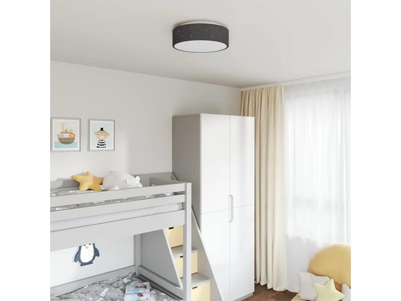  Lampe de plafond, plafonnier noir 38x38x13,5 cm tissu shl96195  - Conforama B