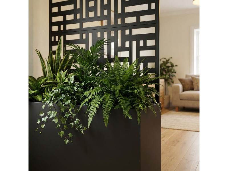 Jardinière brise-vue bernalda acier 146 x 83 x 31 cm noir casa.pro - Conforama D