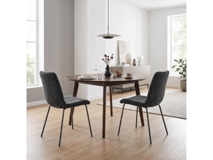 Lot de 2 chaises salle à manger bouclette teddy anthracite
