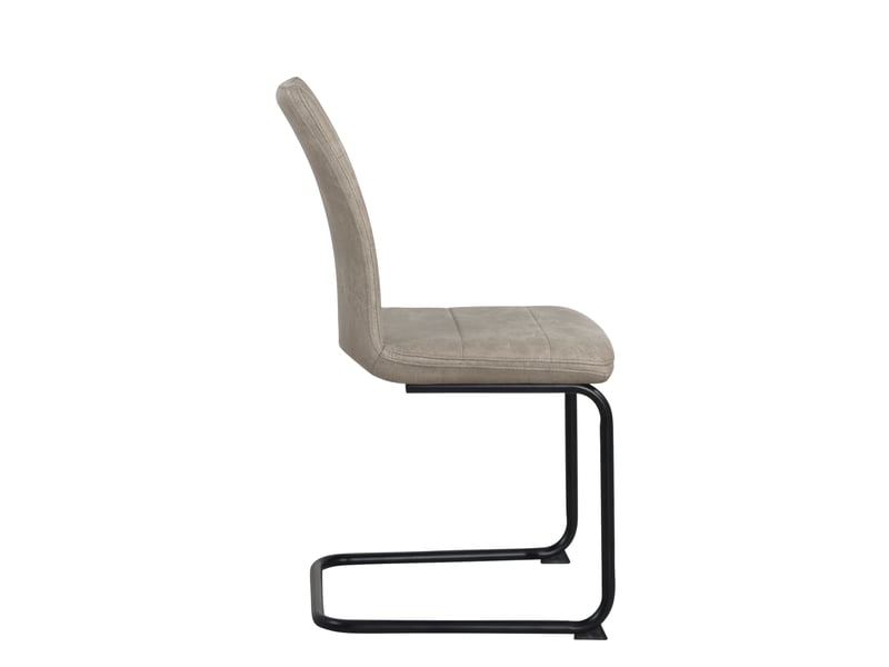  Lot de 2 chaises de salle à manger siam beiges en simili cuir vintage avec pieds métal  - Conforama D