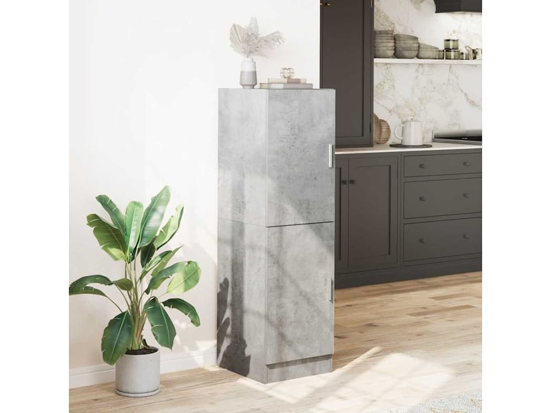  Meuble de rangement, armoire de cuisine gris béton 38x41,5x131,5cm bois ingénierie  - Conforama C
