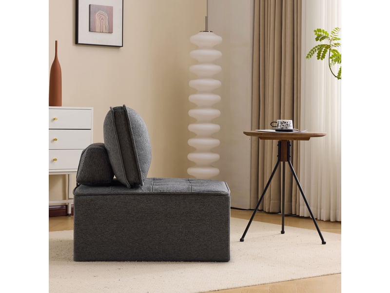 Canapé individuel compact avec pouf - fauteuil, idéal salon, chambre d’amis ou enfant - Conforama E