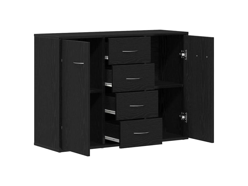  Buffet - bahut - meuble de rangement en chêne noir 88x30x64 cm bois d'ingénierie  - Conforama E
