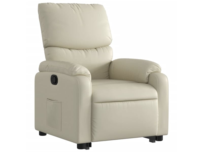  Fauteuil inclinable salon, fauteuil relax crème similicuir shl80295  - Conforama D