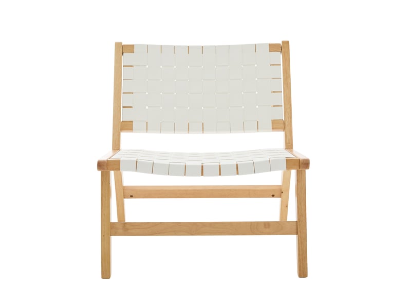  Fauteuil de détente tressé 71 x 66 x 72 cm – blanc – sans accoudoirs, style industriel moderne chic  - Conforama A