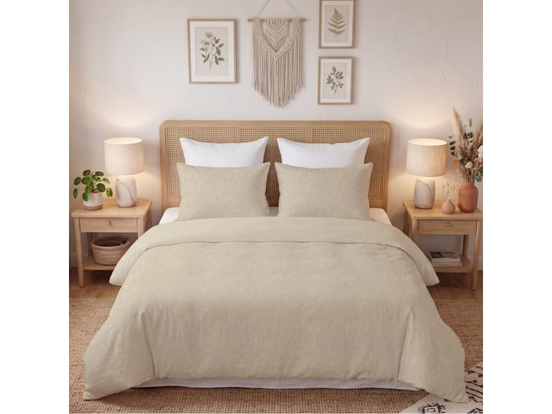  Parure housse de couette 3d microfibre 240x220 cm thalia lin, par soleil d'ocre  - Conforama A