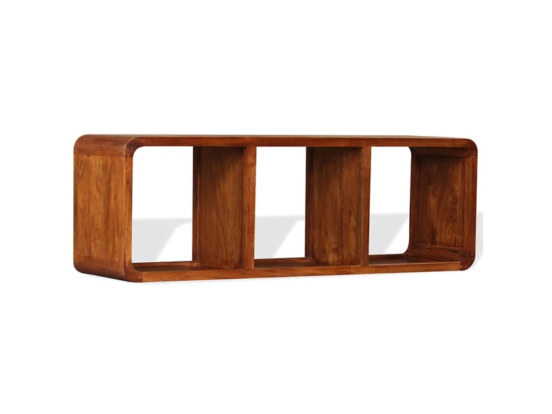  Meuble tv - banc tv - meuble de rangement bois massif avec finition miel 120 x 30 x 40 cm  - Conforama C