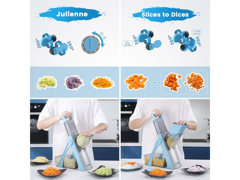  Mandoline de cuisine multifonction tous coupe légumes lame en acier inoxydable  - Conforama D