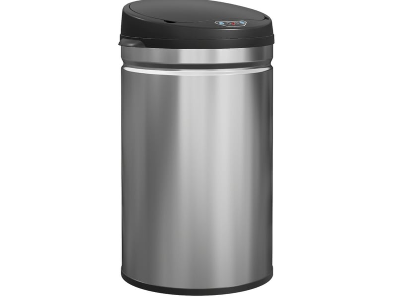  Poubelle de cuisine à capteur 30 l en acier inoxydable argenté, ouverture sans contact et fermeture douce  - Conforama A