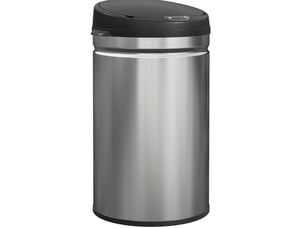Poubelle de cuisine à capteur 30 l en acier inoxydable argenté, ouverture sans contact et fermeture douce