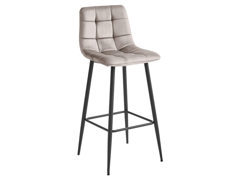  Tabouret de bar - leobert - arceto - velours beige foncépieds noirs - 43,5 x 49 x 104 cm - lot de 3  - Conforama B
