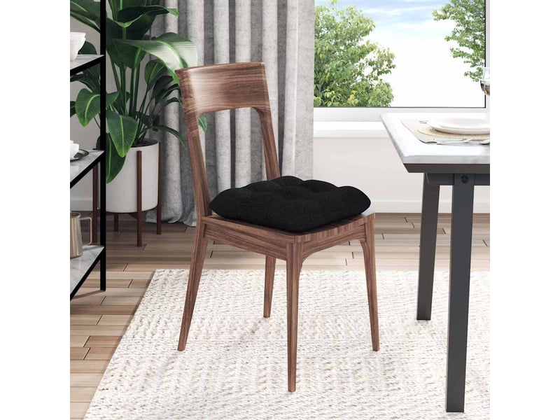  Lot de 4 coussins de siège, coussins décoratifs tissu noir 40 x 40 x 12 cm cf60021  - Conforama D