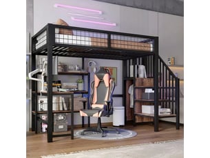 Lit mezzanine 90x200 cm    coloris noir