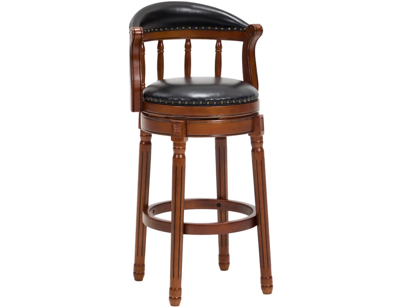  Tabouret de bar 54,8x54,8x96 cm pivotant à 360° bois noir  - Conforama A