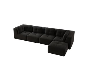 Canapé modulable confortable assise profonde coussins moelleux revêtement en velours côtelé sans montage antidérapant sans structure