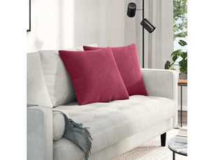 Lot de 2 coussins de canapé, coussins décoratifs bordeaux 50 x 50 cm cf59030