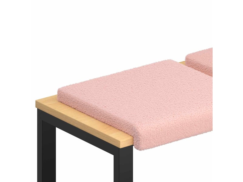  Lot de 2 coussins de banc, coussins d'assise, coussins pour chaisecanapé tissu sherpa rose profondeur 35 cm cf52518  - Conforama A