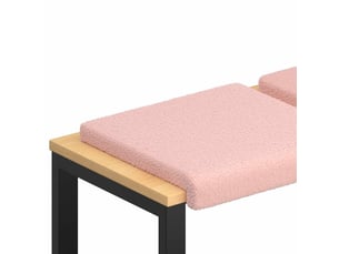 Lot de 2 coussins de banc, coussins d'assise, coussins pour chaisecanapé tissu sherpa rose profondeur 35 cm cf52518