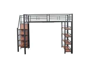 Lit mezzanine 140x200 cm DZMDIP coloris noir