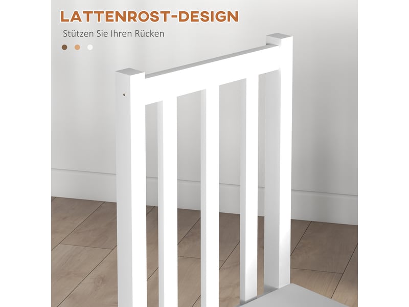  Lot de 2 chaises de salle à manger en bois massif de pin blanc 38,5 x 47,5 x 99 cm  - Conforama E