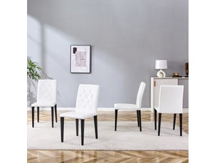 Lot de 4 chaises de salle à manger blanches et noires en polyuréthane