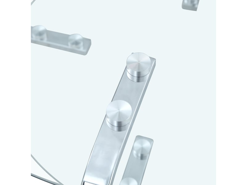  Table basse ronde double niveau – métal argenté et verre trempé – ø 80 x h 45 cm  - Conforama E