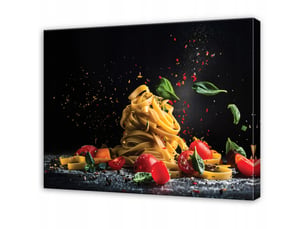 Tableau décoration murale impression sur toile conduite pâtes noir - 60x40 cm - tableau décoration murale chambre et salon