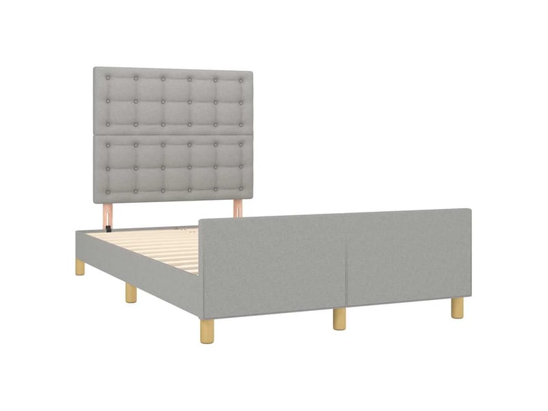  Lit double- lit adulte -  cadre de lit sans matelas gris clair 120x190 cm tissu  - Conforama B