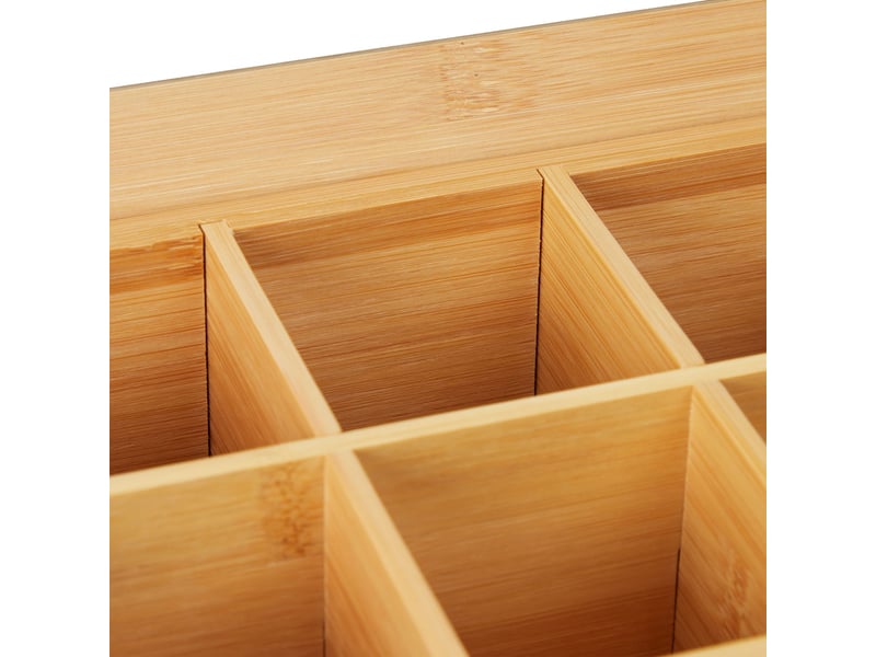  Boîte à thé de rangement design moderne 12 compartiments accès facile en bambou naturel 13_0009016  - Conforama D