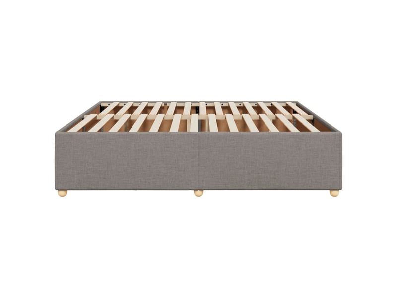 Lit double- lit adulte -  cadre de lit sans matelas taupe 200x200 cm tissu  - Conforama D