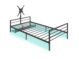 Lit avec rangement 90x200 cm <strong>KORFEE</strong>  <strong></strong> coloris noir