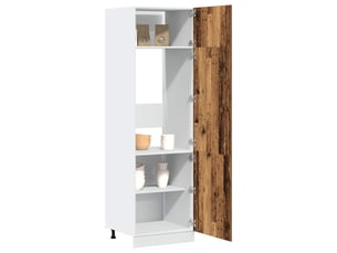 Armoire de cuisine, armoire réfrigérée lyon bois ancien 60x57x207cm bois d'ingénierie