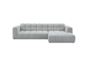 Selsey boloon - canapé d'angle - 300 cm - velours gris clair