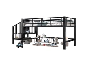 Lit mezzanine 90x200 cm ROLIPO coloris noir