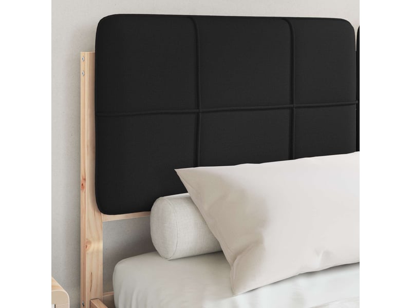  Lit double- lit adulte -  cadre de lit avec tête de lit rembourrée noir 135 x 190 cm  - Conforama B