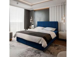 Lit avec rangement 140x200 cm <strong>MASSENO</strong> <strong></strong> coloris bleu