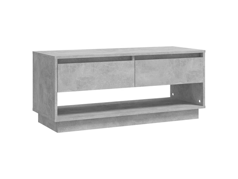  Meuble tv - banc tv - meuble de rangement - gris béton 102x41x44 cm bois d'ingénierie fr9970  - Conforama A