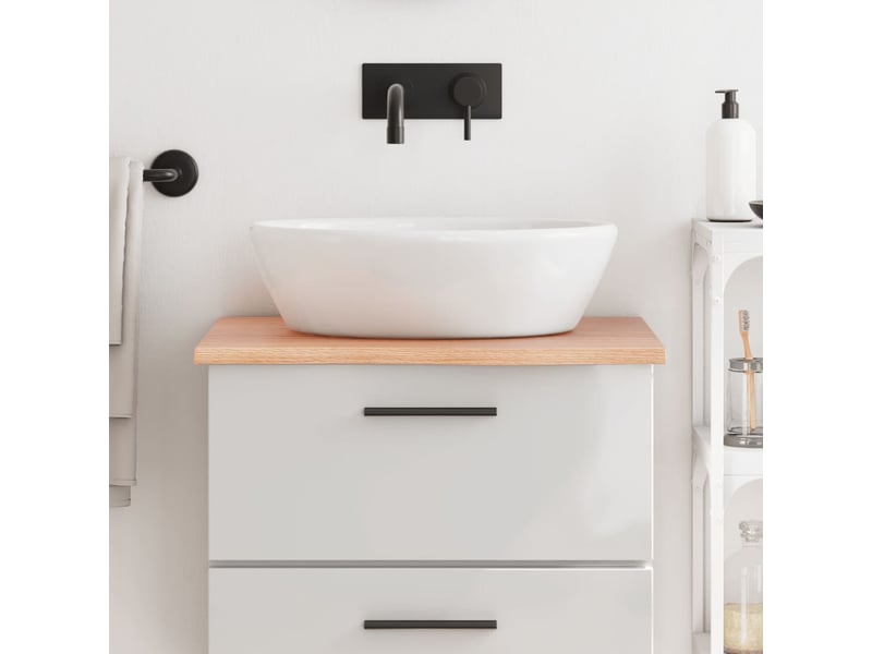  Comptoir de salle de bain, plan de travail marron clair 60x60x2 cm bois traité cf65831  - Conforama B