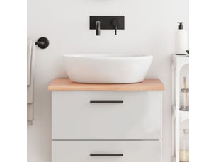 Comptoir de salle de bain, plan de travail marron clair 60x60x2 cm bois traité cf65831
