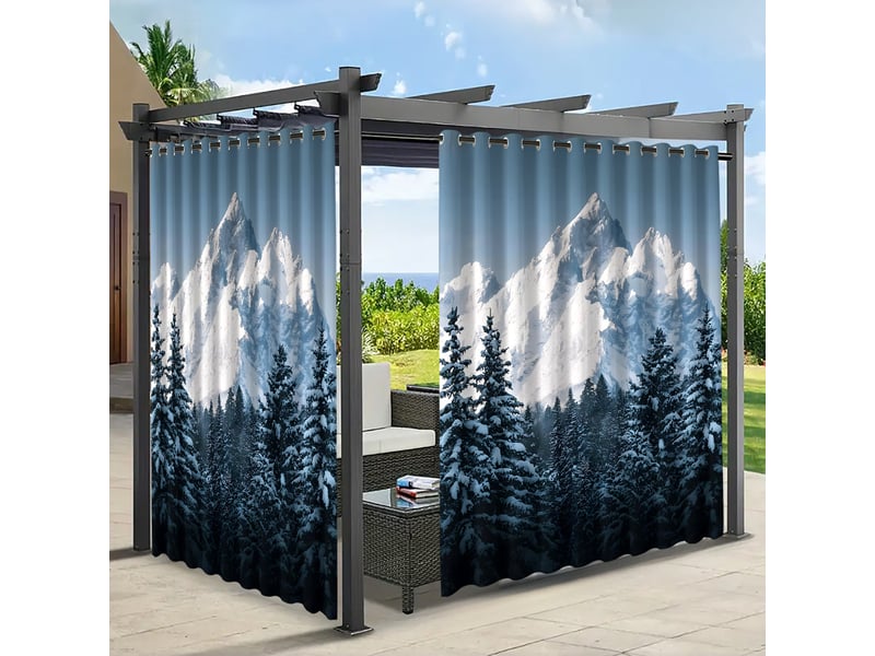  Rideaux d'extérieur améliorés pour gazebo, rideaux d'extérieur imperméables pour abri de jardin, 2 pièces 200*200cm  - Conforama B
