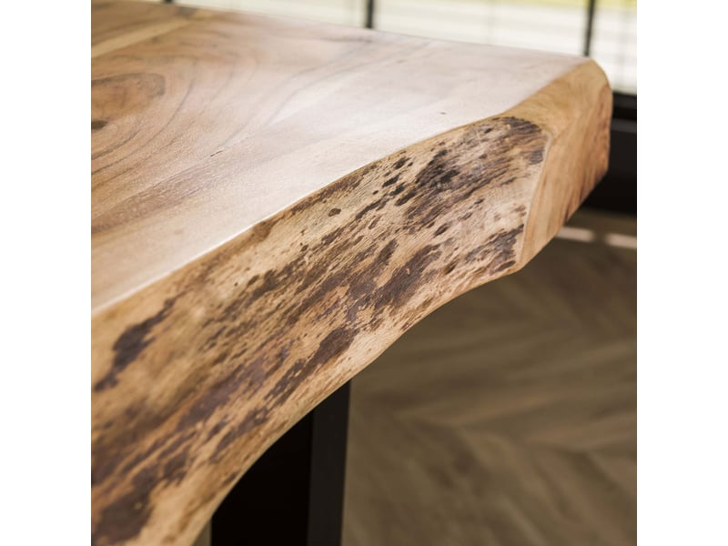  Table à manger 240 cm en acacia et métal noir - stacy  - Conforama C