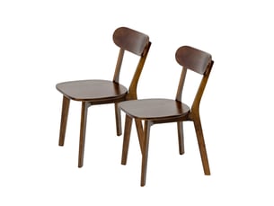 Chaises de salle à manger 49,5x40x78 cm lot de 2 style moderne du milieu du siècle bois noyer